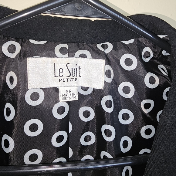 NEW Le Suit Petite 6P Women's Black Lined Suit Jacket Blazer Polyester RN 54050 - Picture 4 of 14
